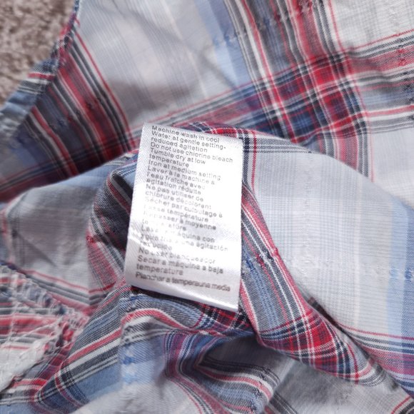 Projek Raw Western Snap Shirt Mens Size Large Long Sleeve Plaid Pockets - Picture 11 of 12